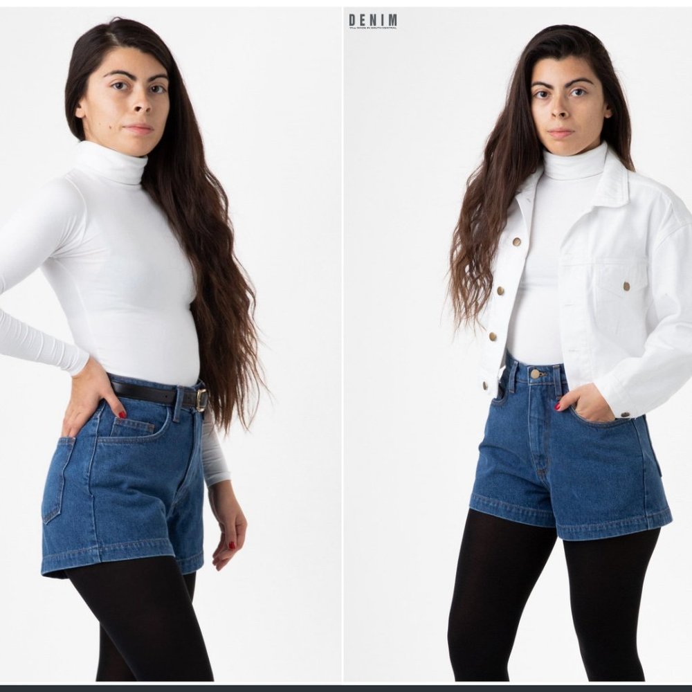 LA Apparel Denim Loose Shorts
